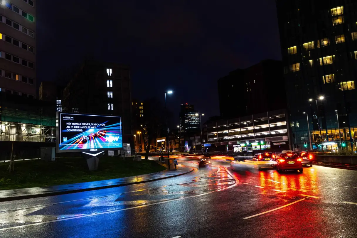 NOW Formula 1 campaign responding to vehicles and wet weather