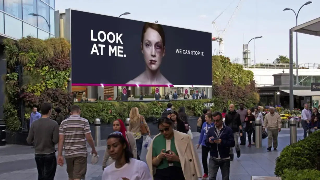 Women’s Aid / Look At Me campaign in a physical media environment