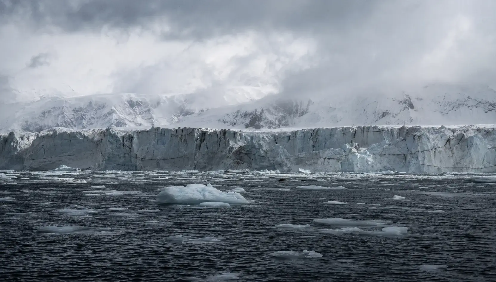 Glacier and sea ice representing a confidential polar explorer superyacht project