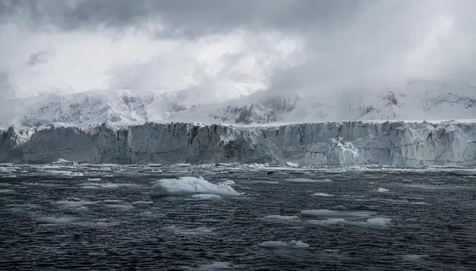 Polar seascape representing a specialist explorer yacht display environment